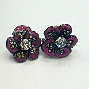 Juicy Couture Y2K purple flower pierced earrings